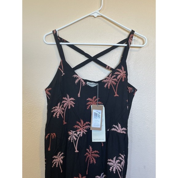 Sugarhill Boutique Tara Batik Tiered Black Palm Tree Dress Size 8 - Picture 3 of 8